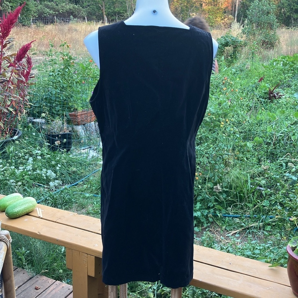 Eddie Bauer Vintage with tag Black Sleeveless velvet jumper Mini Dress Large - Picture 5 of 7